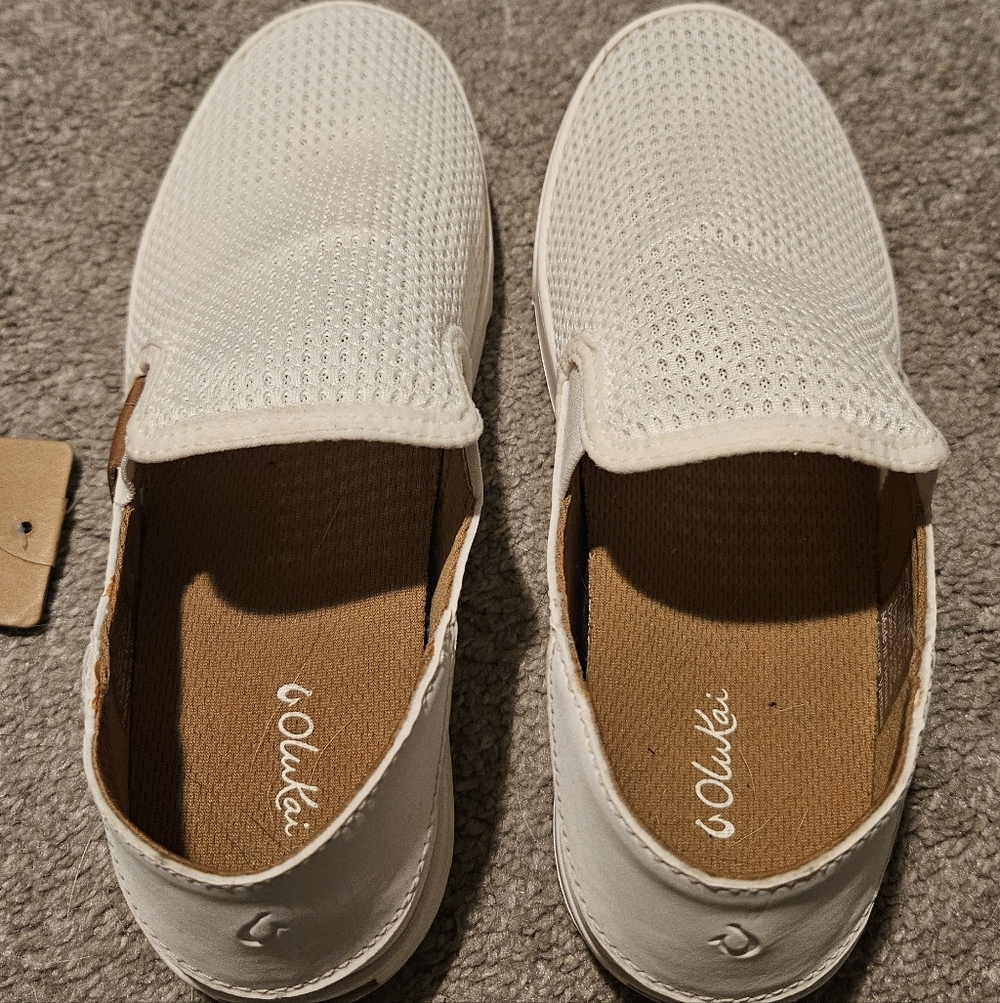 OluKai Women's White Slip-On Sneakers NWT